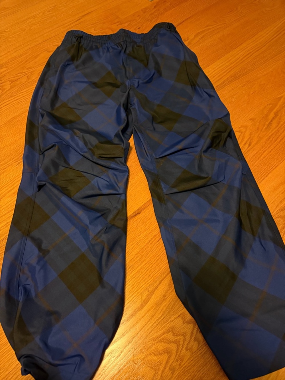 Burberry Black and Blue Plaid Jogger Pants